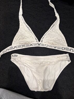 White Crochet Lace Bikini Set